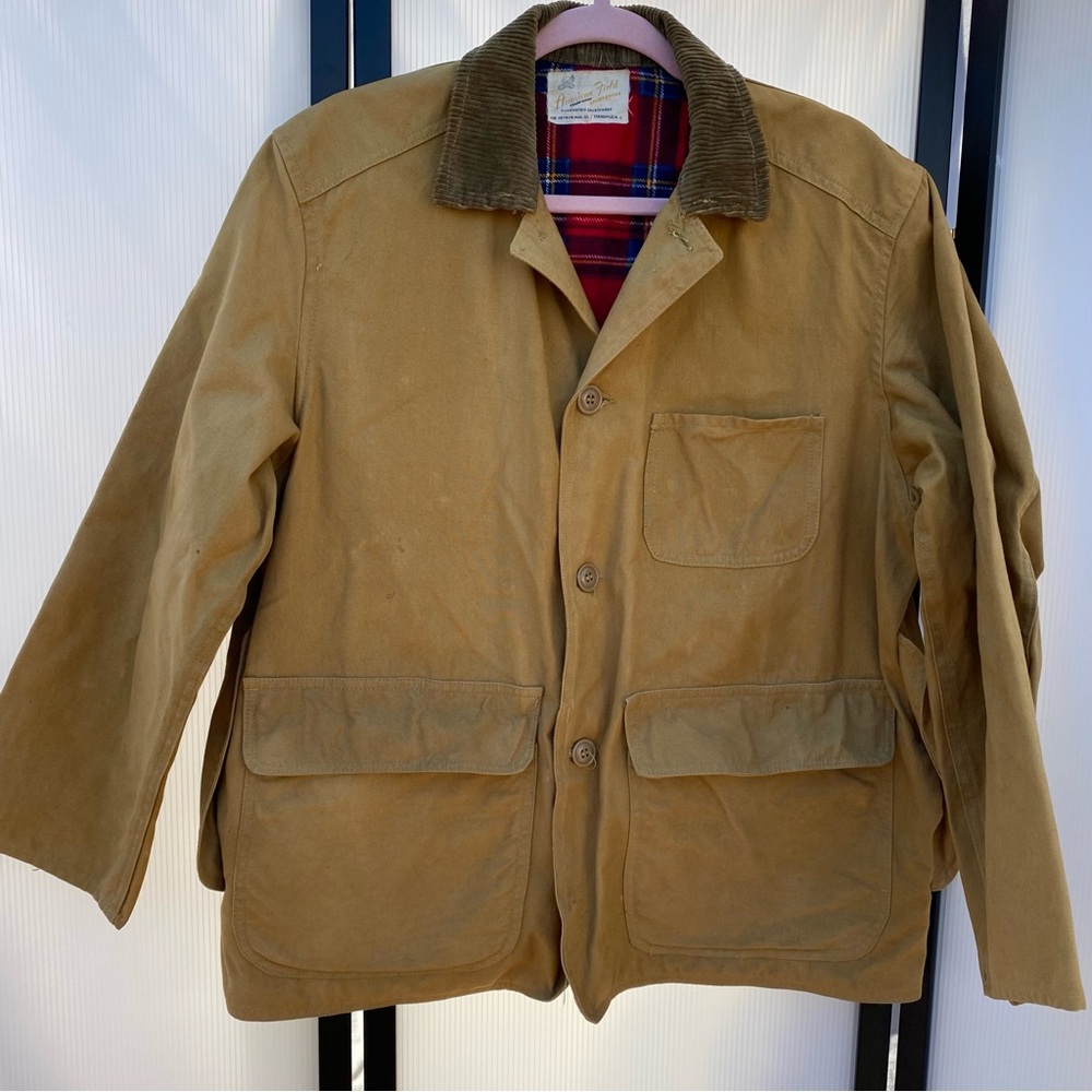 1950’s Vintage American Field Hunting and Chore Jacket Canvas Corduroy Collar